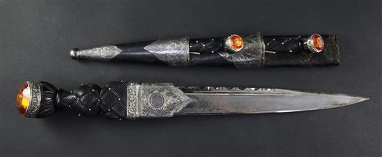 A Scottish silver mounted dirk, by R.W. Forsyth Ltd, length 45.5cm